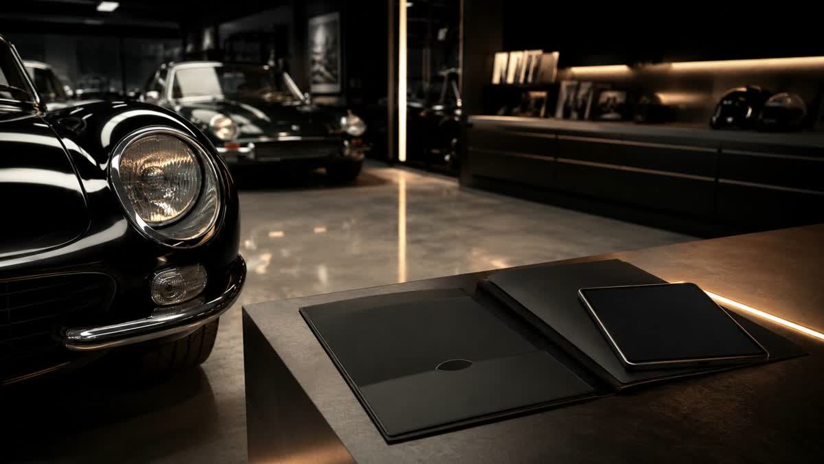 Collector car garage with private ownership dossier